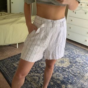 Abercrombie Ultra High Waist Linen Shorts, Striped
